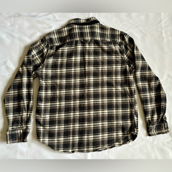Rainforest Men’s Flannel Shirt Large Charcoal Plaid Cotton 2 Pocket Long Sleeve - Picture 6 of 6